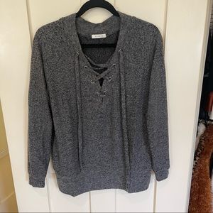 Gray Criss Cross Sweater